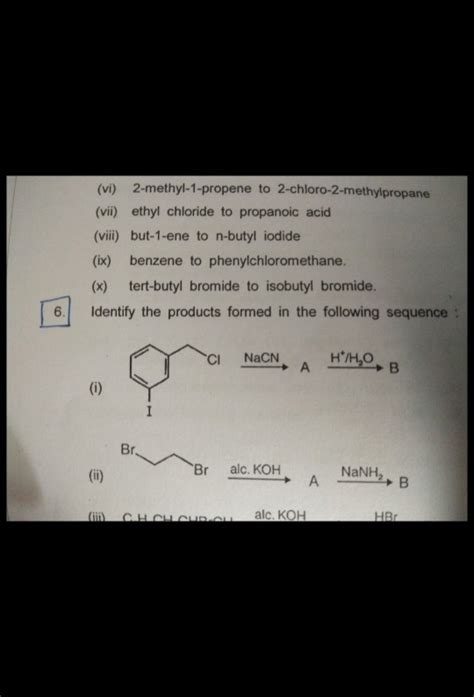 Please Answer The Q6 1st Part Vii Viii Ix X 2 Methyl L Propene