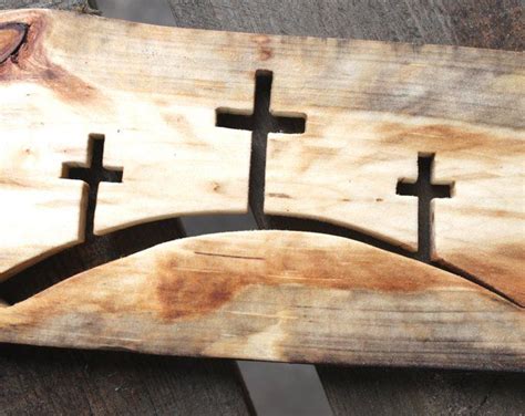 Three Crosses Carved Easter Wooden Ts Calvary Crosses Etsy