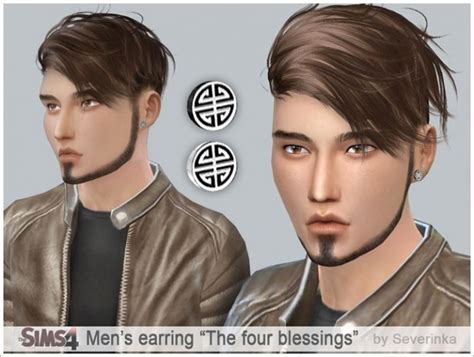 Mens Earrings Set On Left Ear At Sims By Severinka Sims 4 Updates