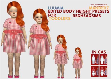 Toddler Sliders Edited Body Height Presets For Toddlers Custom Rig