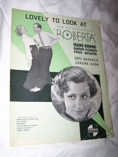 Sheet Music 1935 Ginger Rogers Fred Astaire Irene Dunne Roberta Rko