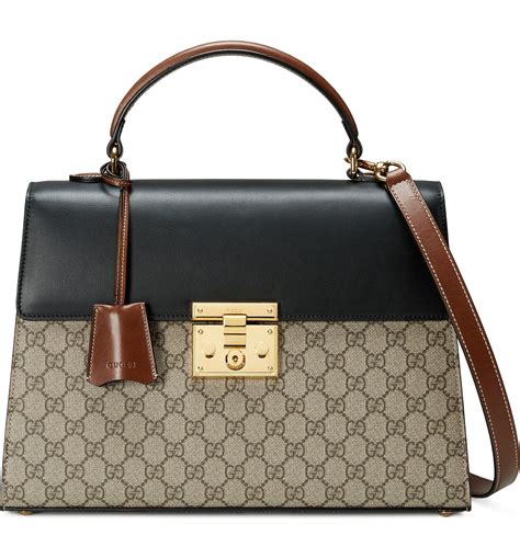 Gucci Medium Padlock Top Handle Gg Supreme Canvas And Leather Bag Nordstrom