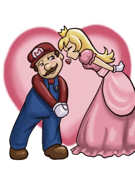 Mario And Princess Peach Valentines Kiss Digital Download Etsy