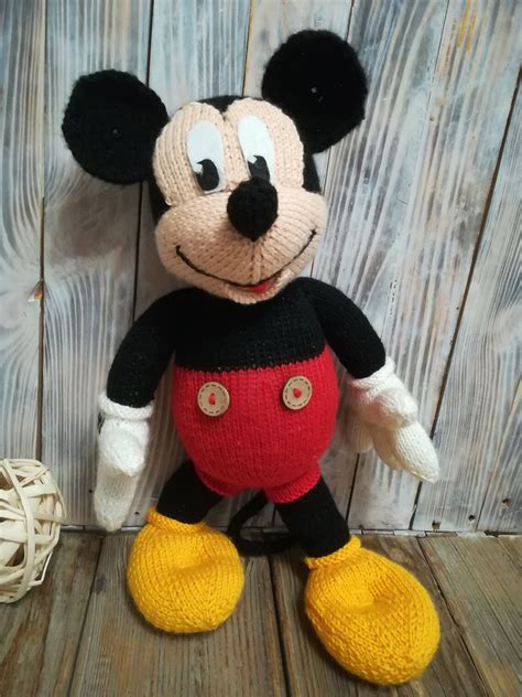 Mickey Mouse A Knitting Pattern Handmade Knitted Toy Etsy