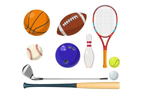 Vector Sports Equipment In Cartoon Style By Onyx Thehungryjpeg