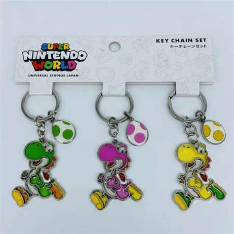 Super Mario Bros Yoshi Keychain Set Nintendo World Universal Studios