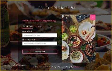Online Food Ordering Website Templates Free Download Printable Templates