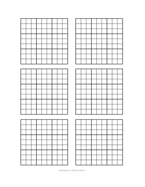 Free Printable Blank Sudoku Grids Sudoku Printable Grid Paper Sudoku