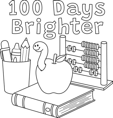Desenho De 100º Dia De Escola Para Colorir Mais Brilhante 14329713