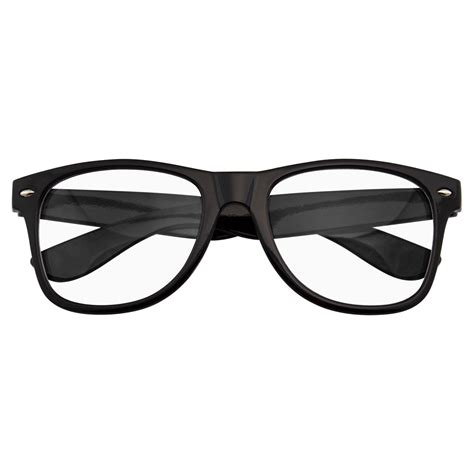 Mens Womens Nerd Black Geek Glasses Glossy Clear Lens Clear Frame