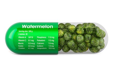 Premium Photo Watermelon Vitamins And Minerals Composition In