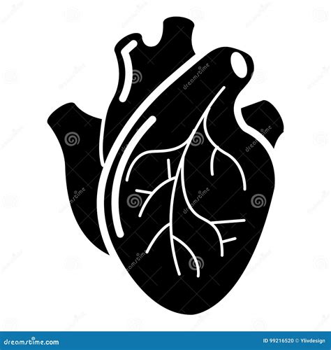 Icono Humano Del órgano Del Corazón Estilo Simple Ilustración Del