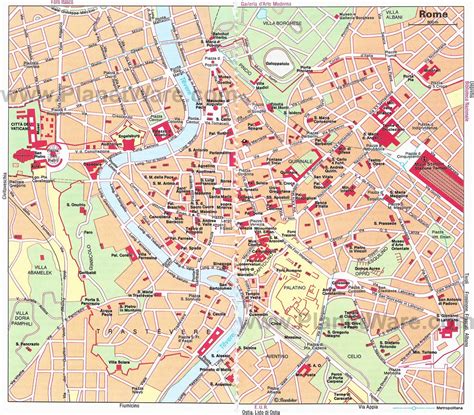 Really Good Map Of Rome Attractions And Neighborhoods Planetware
