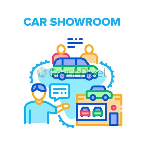 Car Showroom Vector Concept Color Illustration Stock Vector 3587152