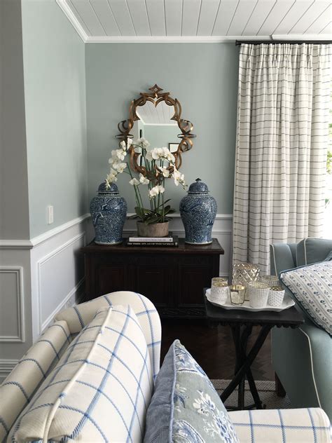 Click the image to try our free home design app. Duck egg blue, navy, white colour scheme, country sunroom ...