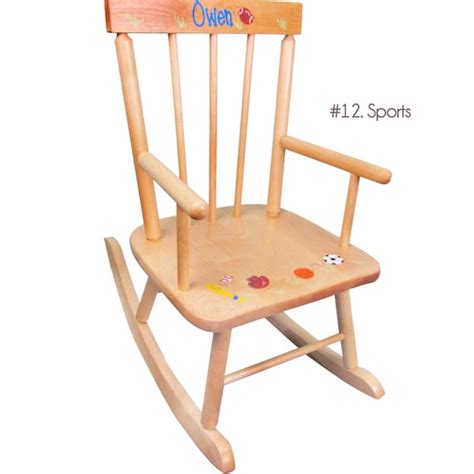 Childs Hand Painted Personalized Rocking Chair For Toddler