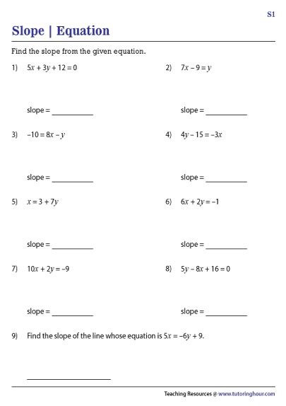 Y Mx B Worksheet Worksheets For Kindergarten