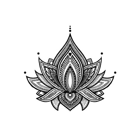 Le lotus est le symbole de la réalisation de l'être. Lotus Mandala - Tattoo Icon