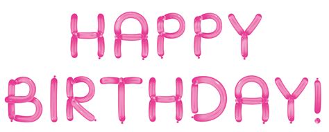 Happy Birthday Pink Text Transparent Png Png Mart