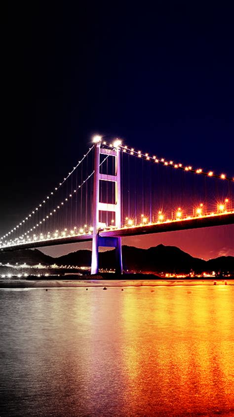 Night Bridge 2 Gradient Light Filter Iphone Wallpapers