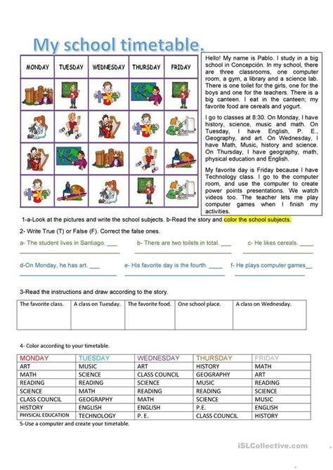 Reading Timetables Worksheets Pdf - Robert Elli's Reading Worksheets