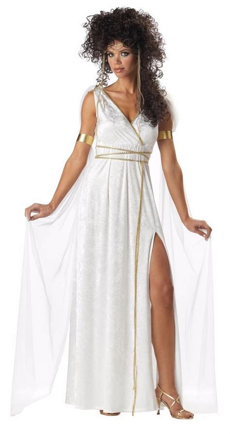 Women Glorious Roman Athenian Greek Goddess Full Halloween Costume Set Dress Goddess Costume
