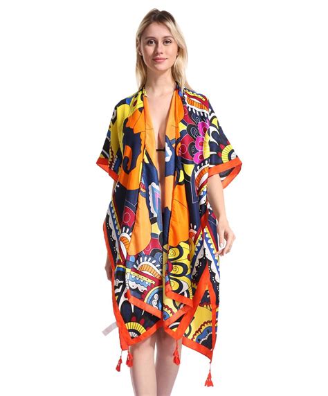 2022 Stylish Kimono Swimsuit Cover Up Cardigan Beach Bikini Loose