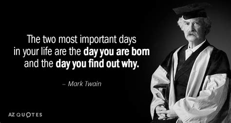 Mark Twain Quote The Two Most Important Days In Your Life Are The