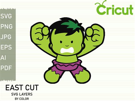 Baby Hulk Svg Layered Cut File Easy Cut Cricut Avengers Svg Etsy