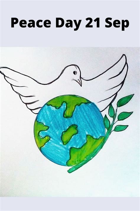 World Peace Day Drawing Easy Peace On Earth Drawing International