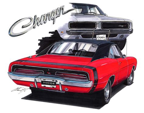 Maddmax Muscle Car Art 1969 Dodge Charger