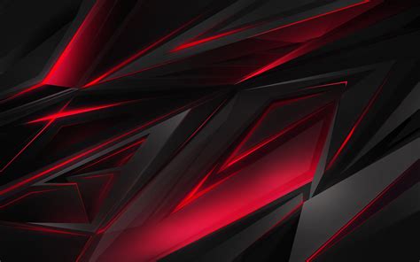 Windows 10 original wallpaper in red in 4k resolution. Black, Red, Abstract, Polygon, 3d, 4k, - Red Backgrounds ...