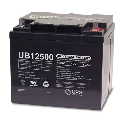 UB12500 45977   Universal 12v 50 AH Deep Cycle Sealed AGM  