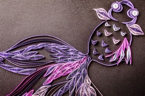 Quilled Purple Fish Quilling Supplies Quilling Work Paper Quilling