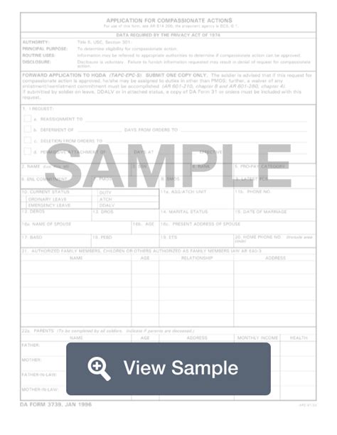 Fillable Da Form 3739 Pdf And Word Samples Formswift