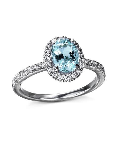Oval Aquamarine And Diamond Halo Ring Turgeon Raine