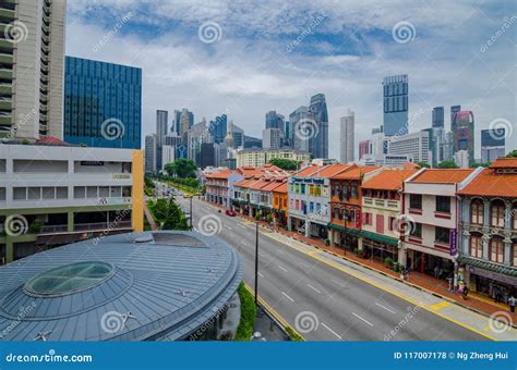 Colorful Heritage Buildings At Singapore Chinatown Editorial Stock