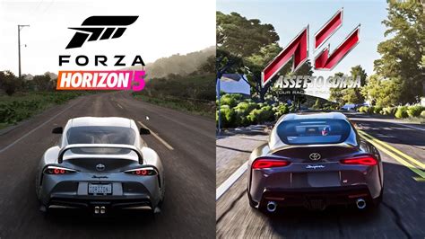 Forza Horizon 5 Vs Assetto Corsa A90 Toyota Supra Sound YouTube