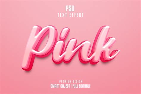 Premium Psd Pink Editable 3d Text Effect Style