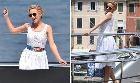 Kylie Minogue Stuns In Cute White Summer Dress As She Relaxed On Yacht In Italy Celebrity News