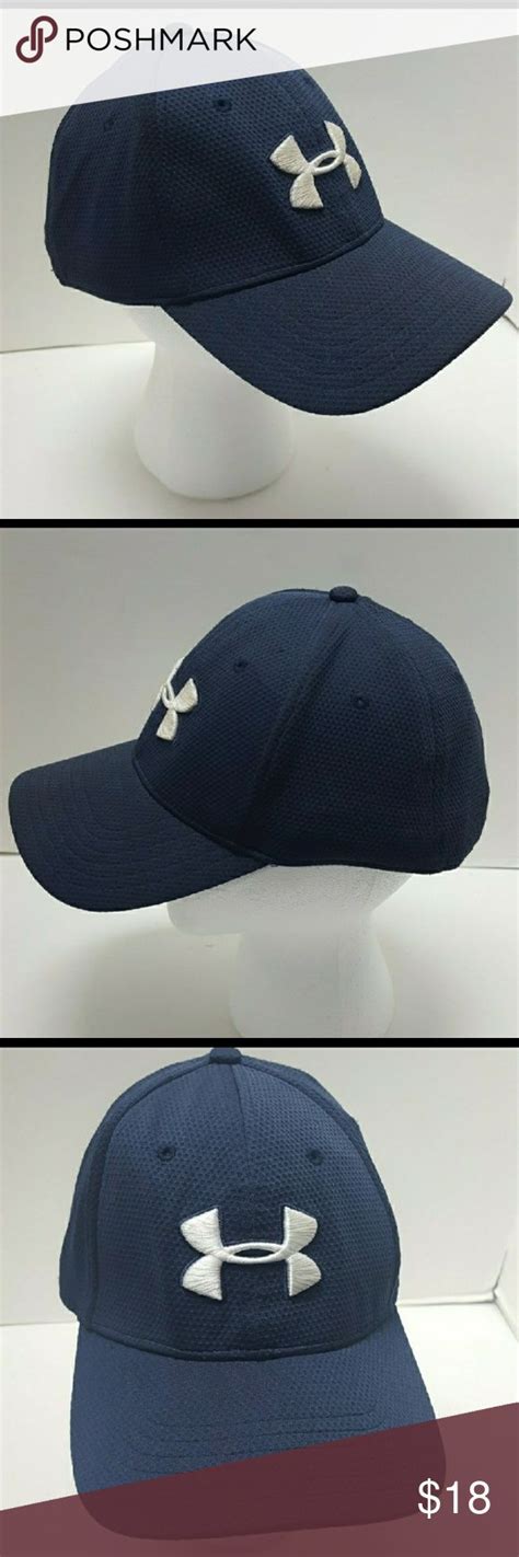 Under Armour Blue Stretch Fit Hat Fitted Hats Under Armour Hat Sizes