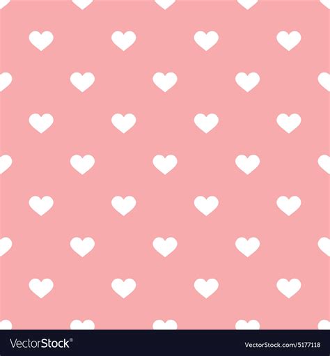 Tile Pattern With White Hearts On Pastel Pink Vector Image