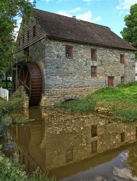 Herrs Grist Mill With Water Wheel Water Wheel Windmill Water Grist