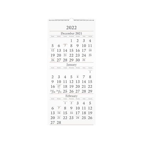 2021 2023 At A Glance 27 X 12 Three Month Calendar White Sw115 28