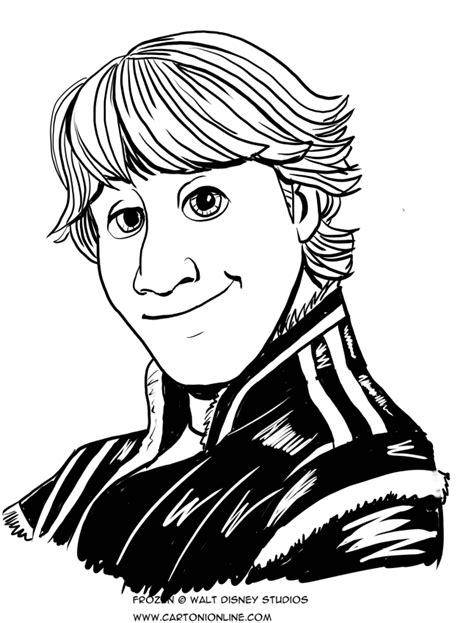 In frozen coloring pages category. Kristoff foreground coloring page