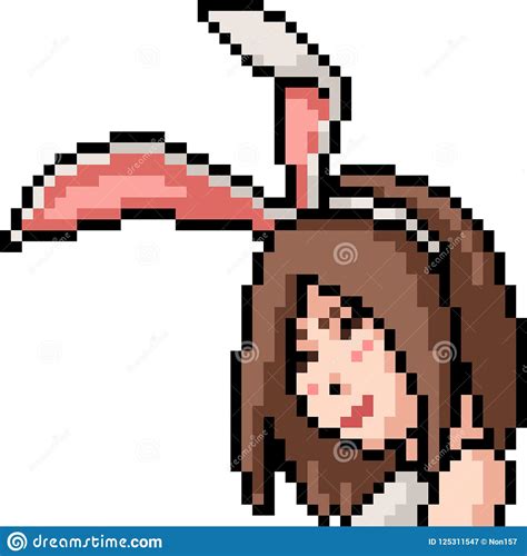 Vector Pixel Art Anime Girl Stock Vector Illustration