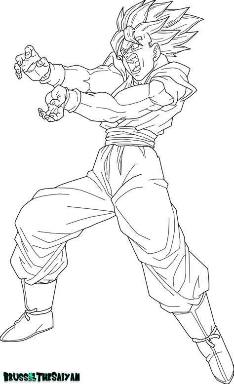 Goku Ssj Para Colorear Super Saiyan Blue Goku Lineart By Pdmrea Sexiz Pix