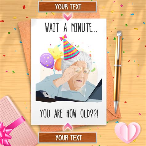 You are me are growing too old but i hope that you will not die until you taste your birthday cake. Funny Old Lady At Computer Birthday Card Old Lady Glasses ...