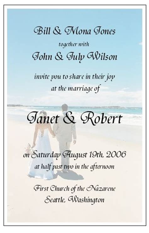 Allow the invitation experts to assist you find the perfect wording: beach wedding invitation wording | Beach wedding ...