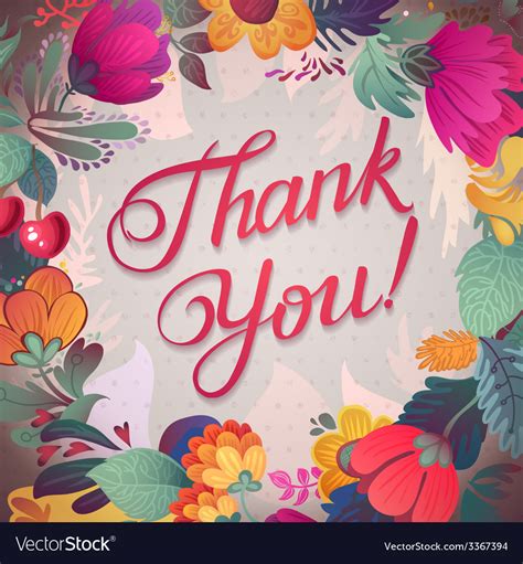 Thank You Card In Bright Colors Royalty Free Vector Image